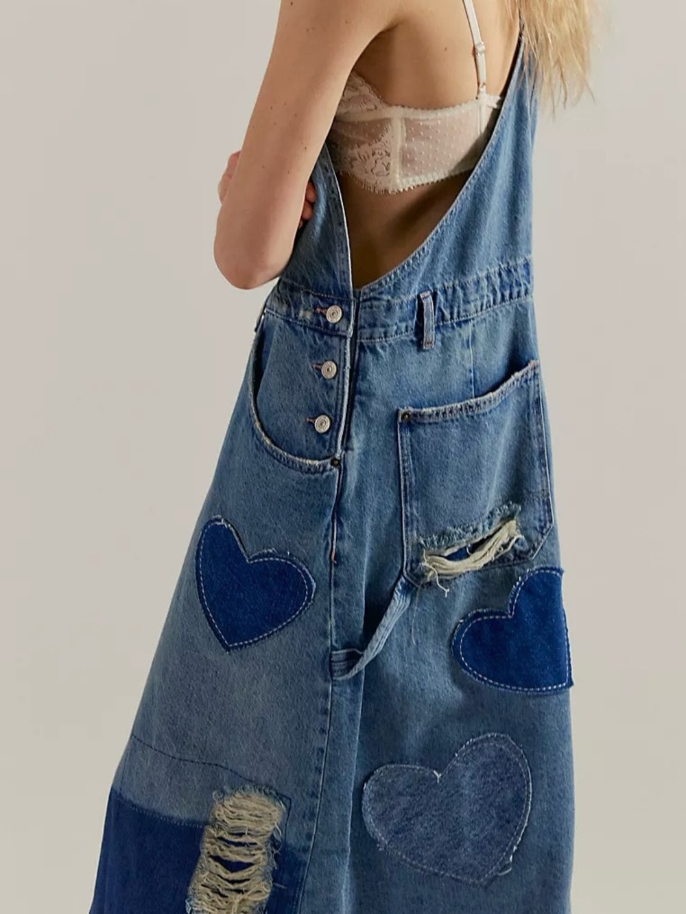We The Free Key To My Heart Patched Skirtalls NWT - Picture 3 of 9